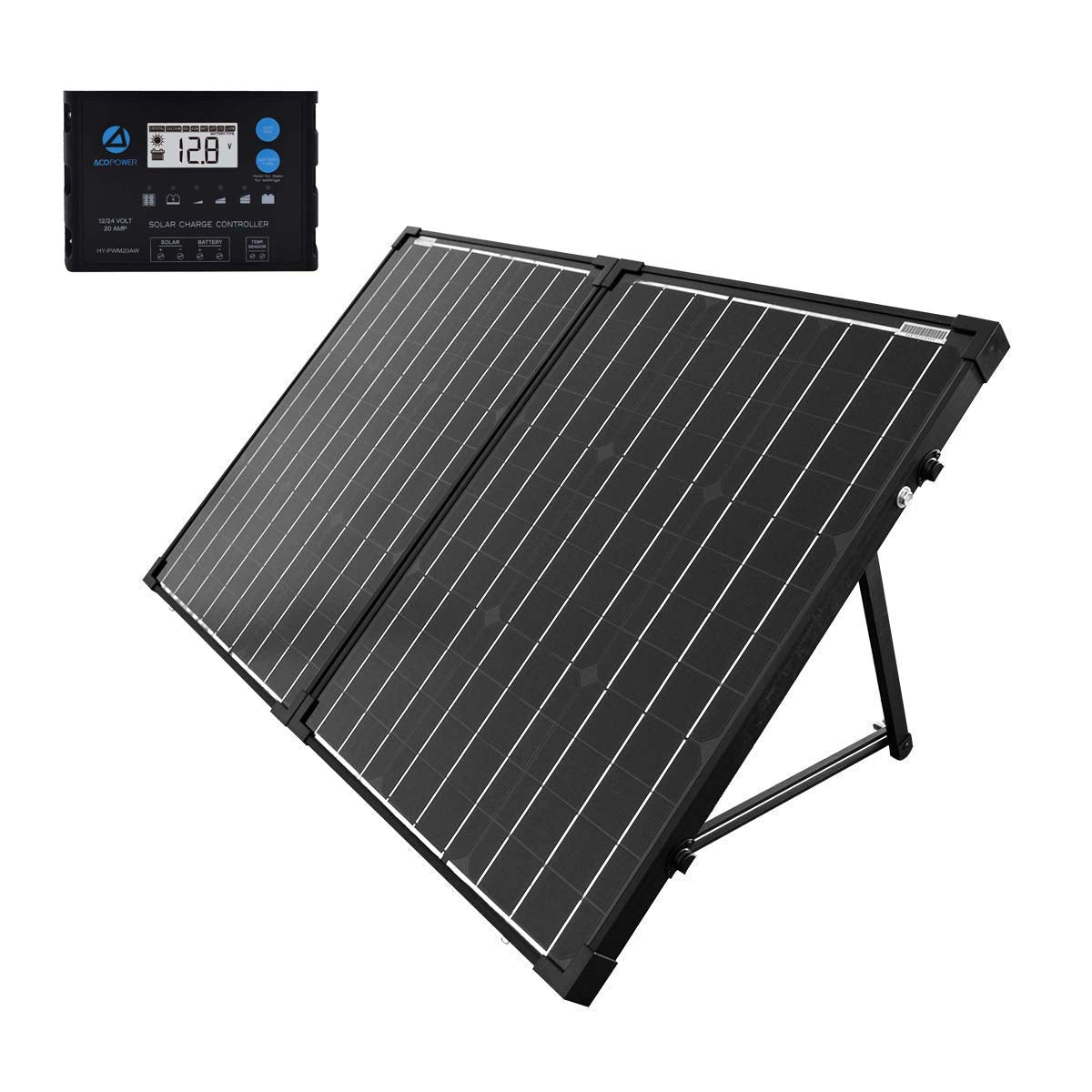 ACOPower 100W Foldable Solar Kit — 12V, with 20A Waterproof Charge Controller