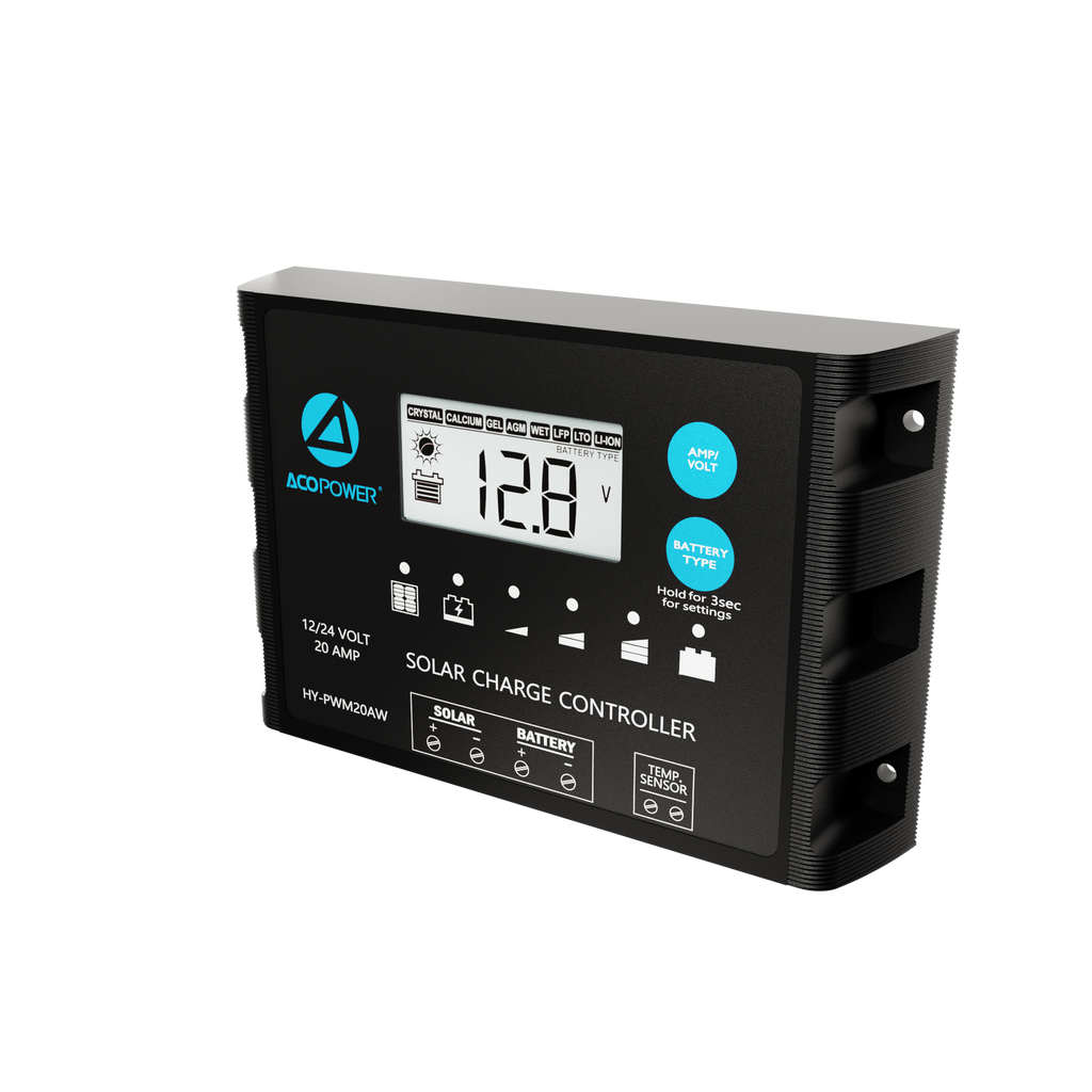 ProteusX 20A PWM Charge Controller w/ Alligator Clips & Solar Connector